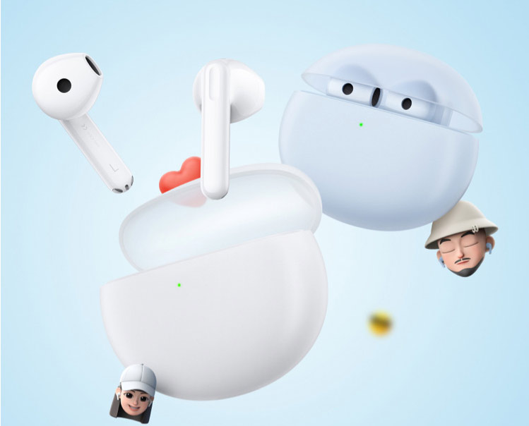 OPPO Enco Air2 真无线半入耳式蓝牙耳机 音乐游戏运动耳机 AI通话降噪 通用小米苹果华为手机晨雾白